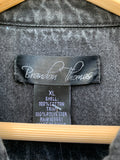 Brandon Thomas Black Denim Embroidered Button Up Jacket