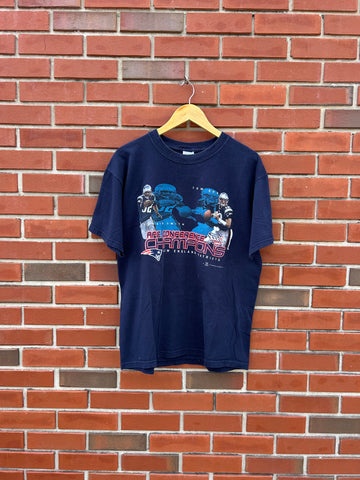 02’ Patriots AFC Champs NFL T-shirt L