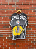94’ Pittsburgh Steelers NFL All over print Single-stitched T-shirt L