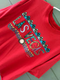 Retro Colored Las Vegas Nevada Red Abstract T-Shirt (Varied Size)