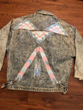 Vintage Acid Wash Spettro Denim Pastel design Jacket sz Men’s M/ Women’s L