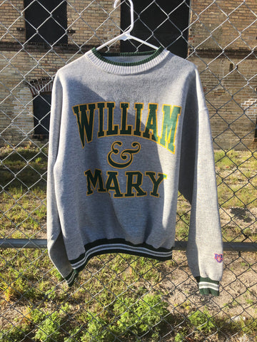 Vintage William & Mary Gray Green and Yellow Crewneck Adults M