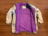 Vintage Mock denim w sick inner purple insulated interior zip fleece sz Adults L