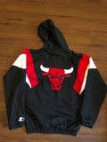 Vintage starter Chicago Bulls 1/4th zip hoodie pullover sz Small