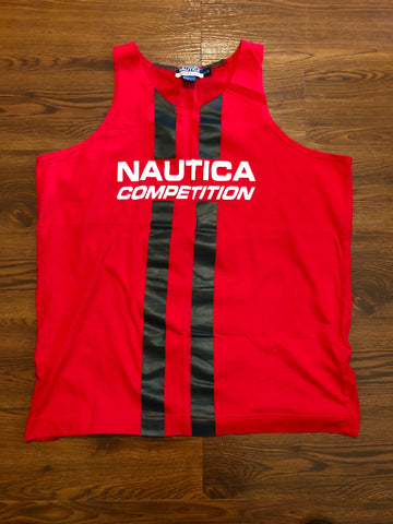 Vintage Nautica Competition Red Athletic Heavy Tank Top Sz L
