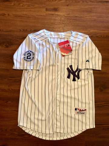 Vintage New York Yankees Derek Jeter Captain Patch Pinstripes Jersey Sz Xl brand new w tags