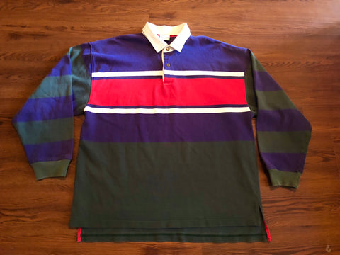 Vintage ACA Color Block Collared Long-Sleeve Adults Xl