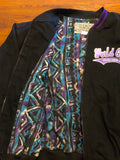 Vintage Purple and Black Worlds Gym Denim Black Jacket sz Xl fits L