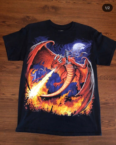 Vintage Liquid Blue dragon slayer T-shirt sz L