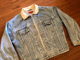 Vintage Banana Republic Denim Leather/Suede collar jacket sz L