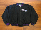 Vintage Purple and Black Worlds Gym Denim Black Jacket sz Xl fits L