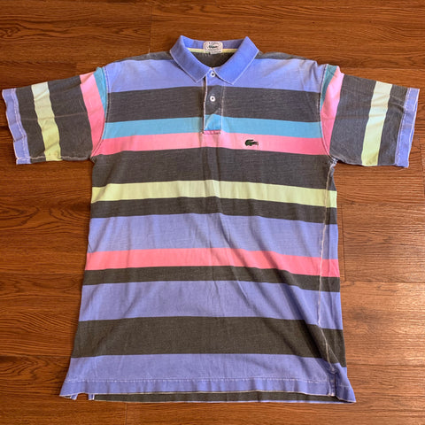 Vintage Lacoste striped polo Large