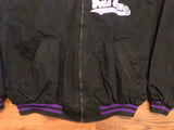Vintage Purple and Black Worlds Gym Denim Black Jacket sz Xl fits L