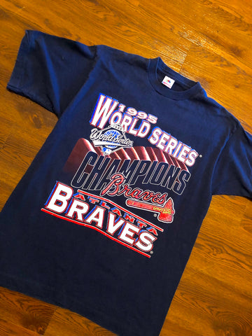 Vintage 1995 Atlanta Braves T-Shirt Xlarge in 2023  Atlanta braves shirt, Braves  tshirt, World series shirts