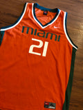 Vintage Orange University of Miami College basketball Jersey sz xl