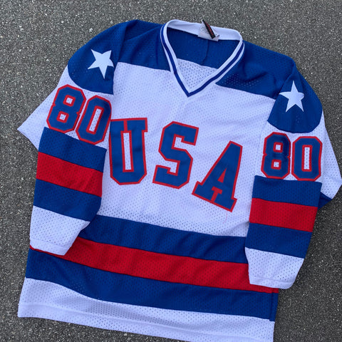 Vintage USA Hockey Y2K Jersey Mens White Size Small 