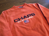 Vintage Orange Chaps Ralph Lauren Crewneck Mens L/ Womens Xl