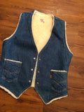 Vintage Levi’s Sherpa lines vest men’s Medium Jean snap Orange Tab USA Made