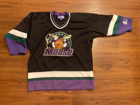 Vintage Minnesota Moose Starter Hockey Jersey sz Kids Xl Adults Small