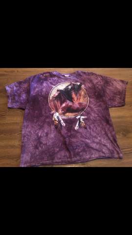 Vintage purple horse acid wash tee sz xl