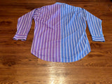 Vintage Silver Canyon Purple and Blue half/half long sleeve button up sz Adults xl