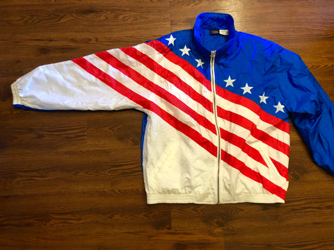 Vintage USA Flag Jacket Adults sz L
